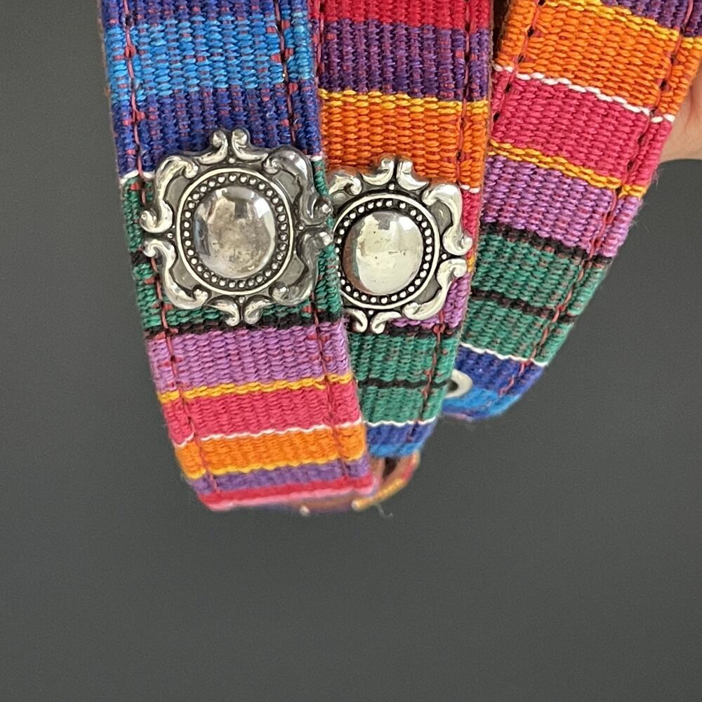 Vintage Fossil Tapestry Leather Belt Concho Southwest NEW Womens Small - Picture 10 of 10